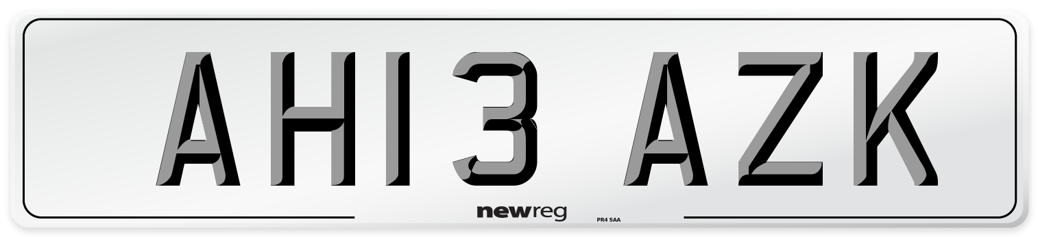 AH13 AZK Number Plate from New Reg